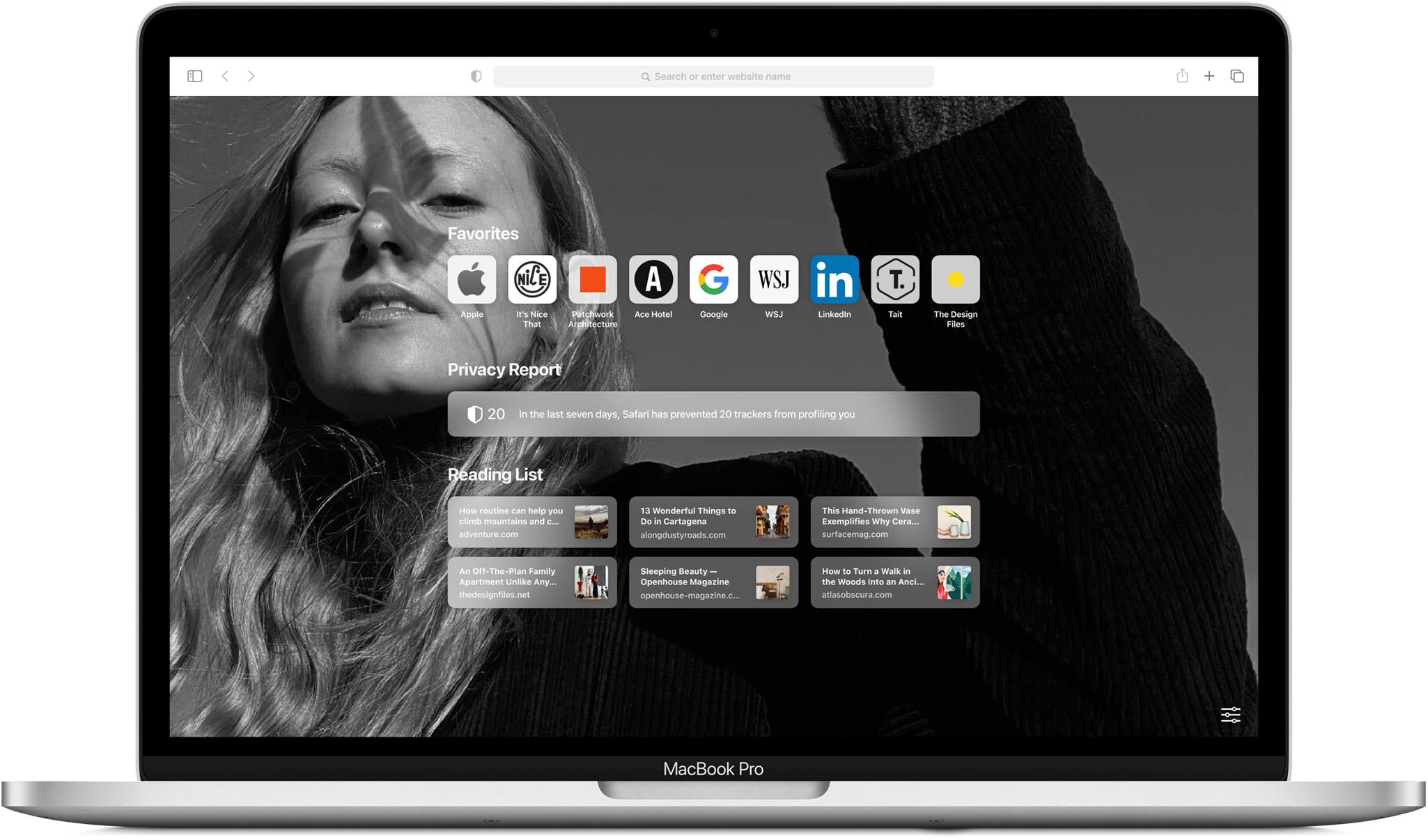 Black And White MacBook Laptop With Monochrome Desktop Interface
