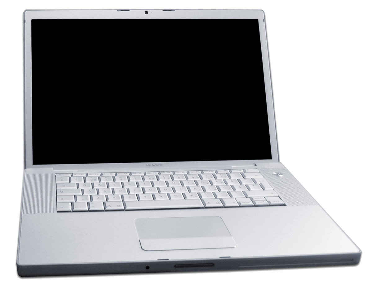 Classic White MacBook With Full Keyboard And Blank Display Product Image