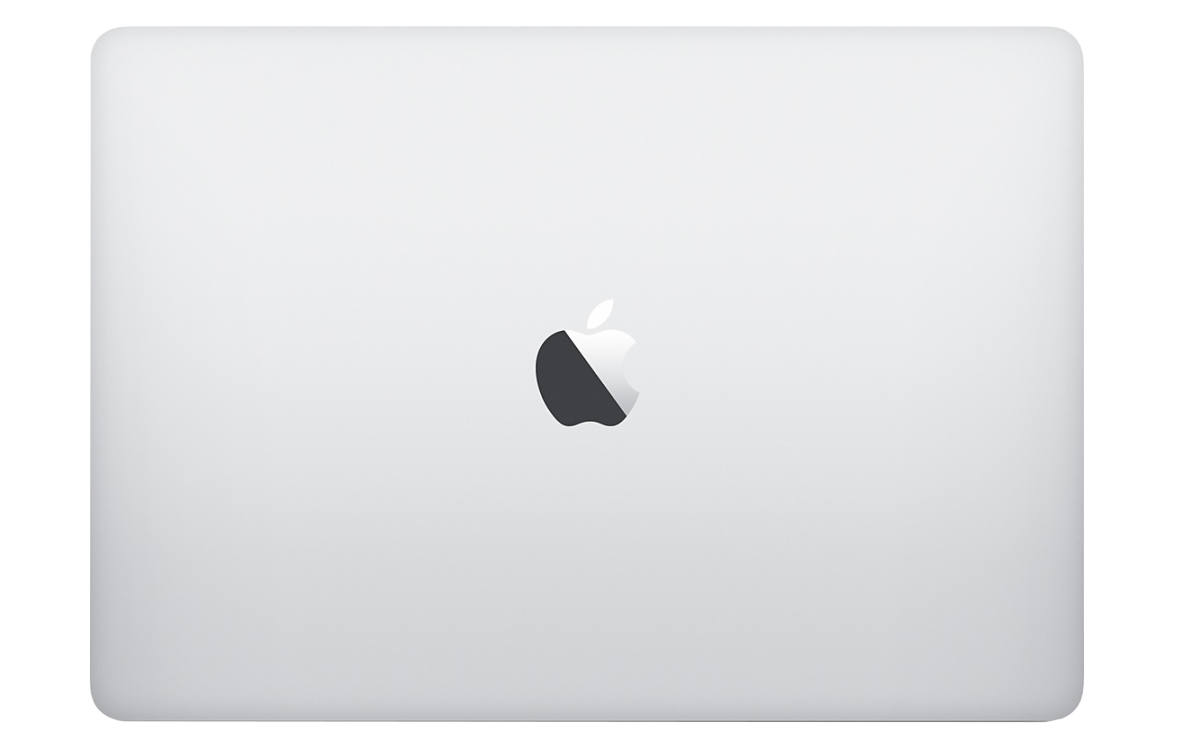 Closed Silver MacBook Rear Cover With Centered Apple Logo Product View