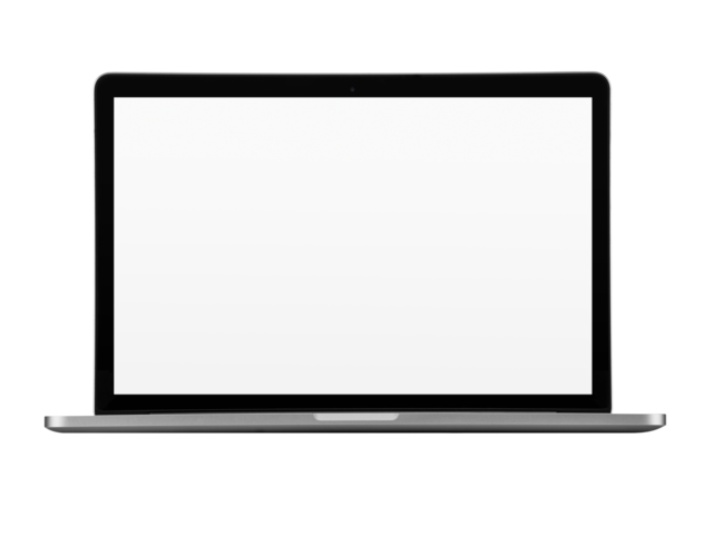 Front View MacBook Laptop With Blank White Display Transparent PNG