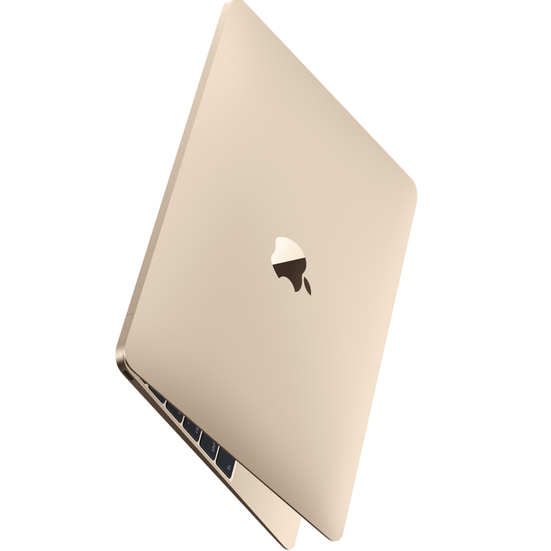 Gold MacBook Laptop Back Cover With Apple Logo Angled Product Image