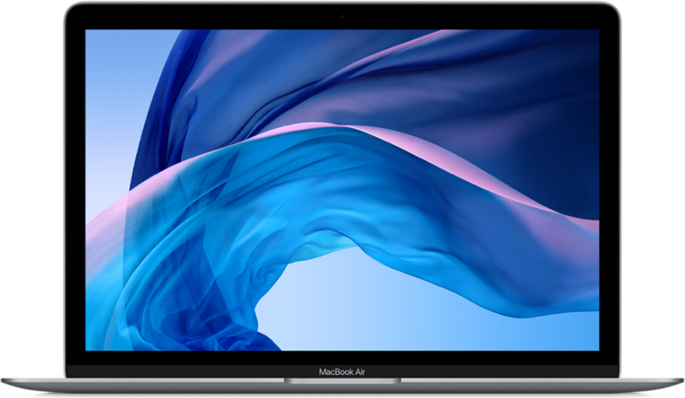 MacBook Laptop With Blue Abstract macOS Desktop Wallpaper PNG Image