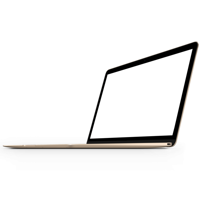 Minimal Side View MacBook Air Outline With Open Display