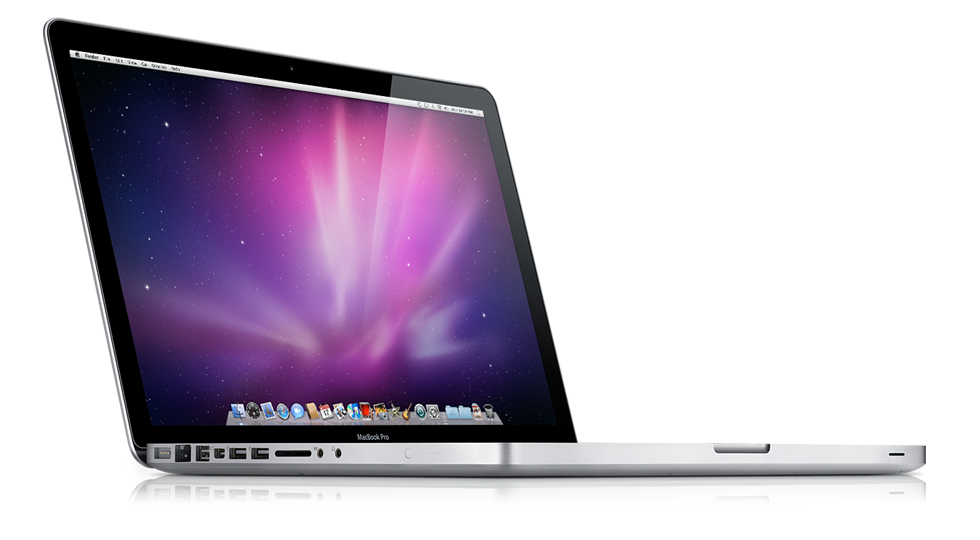 Open Silver MacBook Air With Purple Desktop Background At Angle