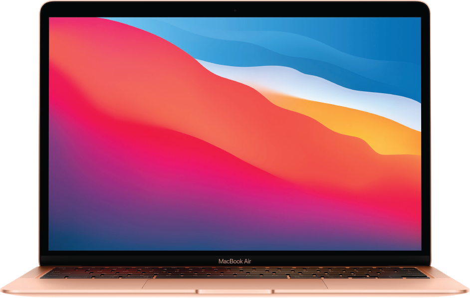 Rose Gold MacBook Air With Colorful Big Sur Desktop Wallpaper
