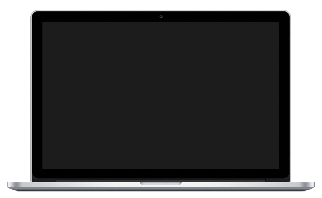 Silver MacBook Laptop With Black Blank Display Product Mockup