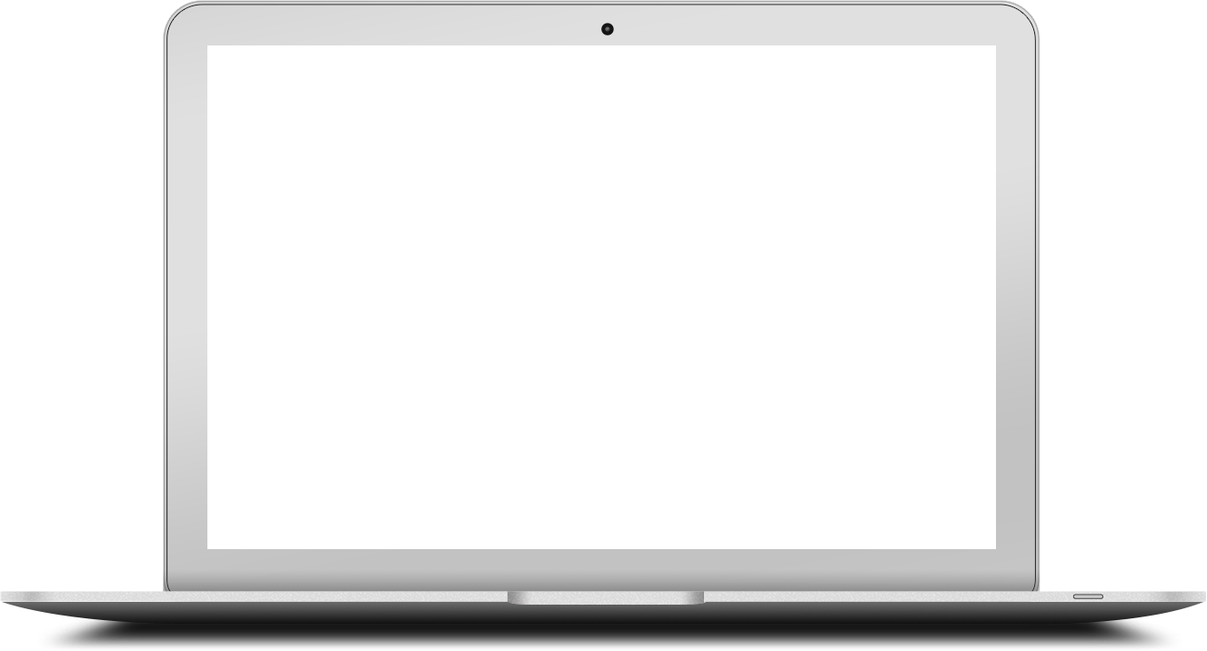 Silver MacBook Laptop With Blank White Display Front Product Mockup