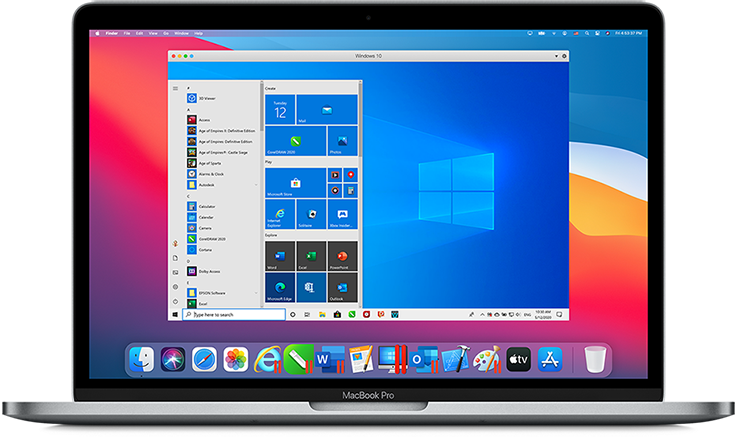 Silver Windows Laptop With Desktop Start Menu And App Screen