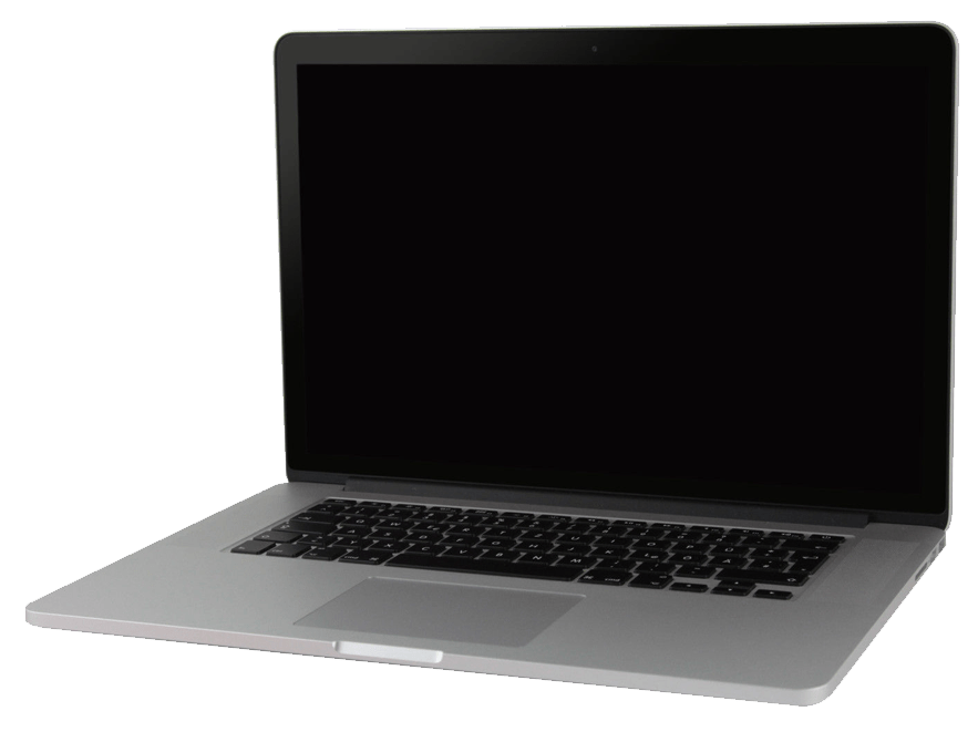 Space Gray MacBook Laptop With Dark Blank Display Product Photo