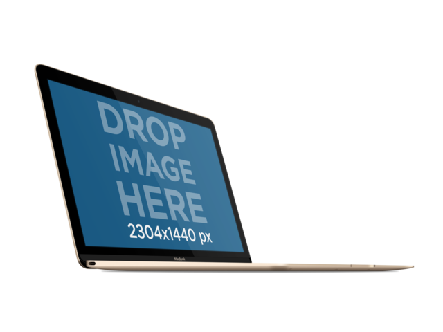 Thin Laptop Side Profile With Drop Image Here Screen Placeholder