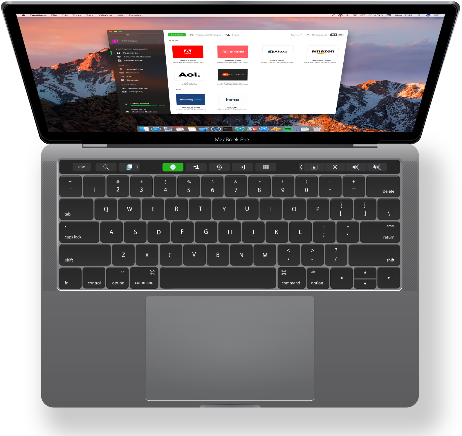Top View MacBook Pro Showing Online Store Webpage On Keyboard Display