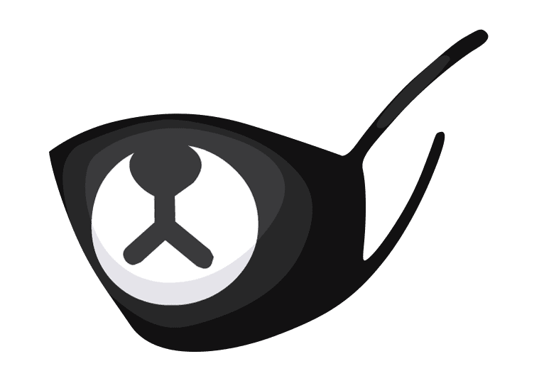 Black Respirator Mask Icon With Circular Filter Valve Detail