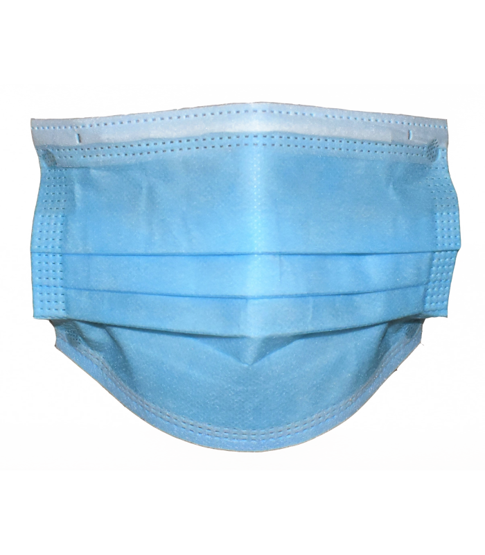 Blue Disposable Surgical Face Mask Front View Isolated PNG Image