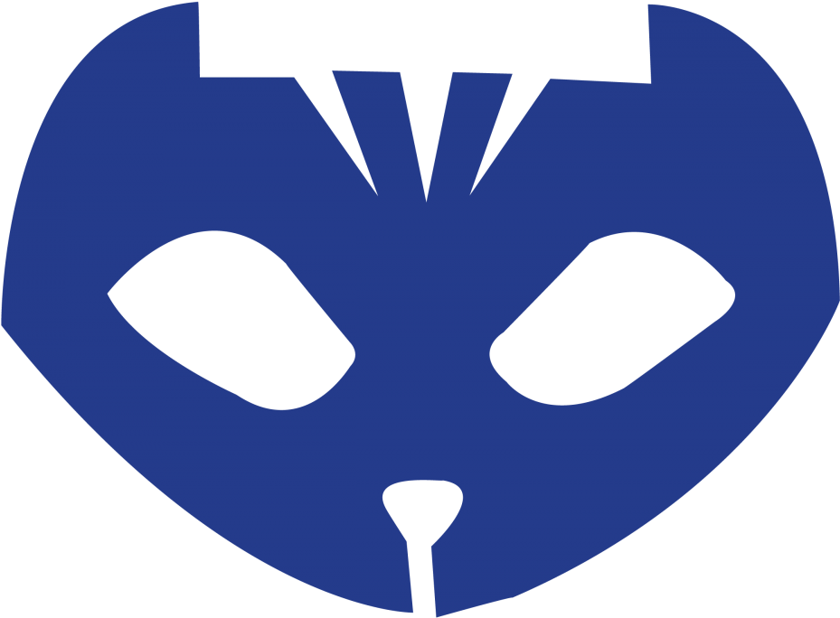 Blue Stylized Masked Face Symbol With Eye And Nose Shapes