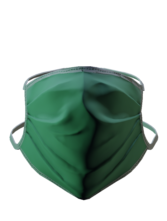 Dark Green Cloth Face Covering With Shaped Nose Panel Product Photo