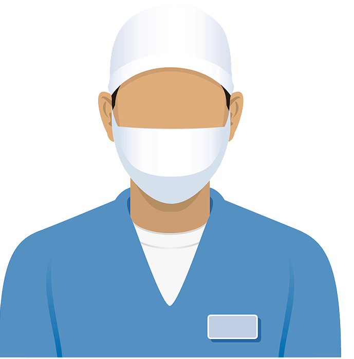 Doctor Illustration Wearing White Face Mask And Surgical Cap