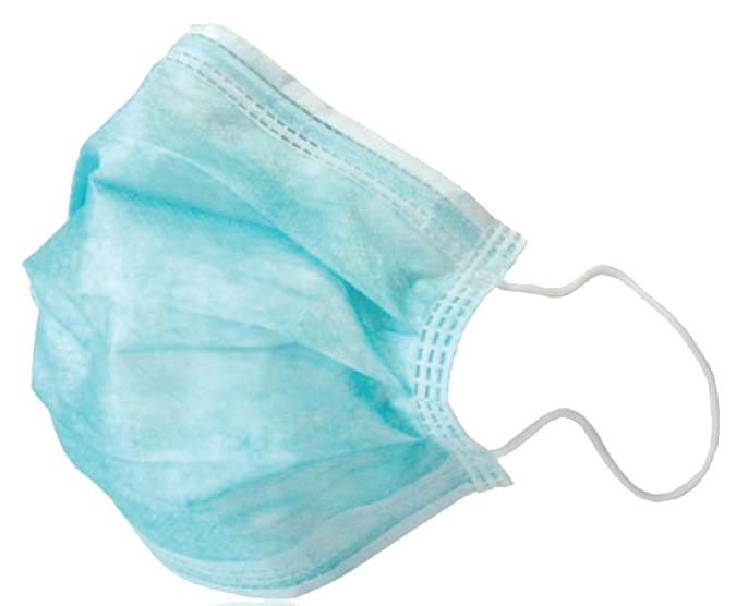 Light Blue Disposable Face Mask Folded With Ear Loop Detail