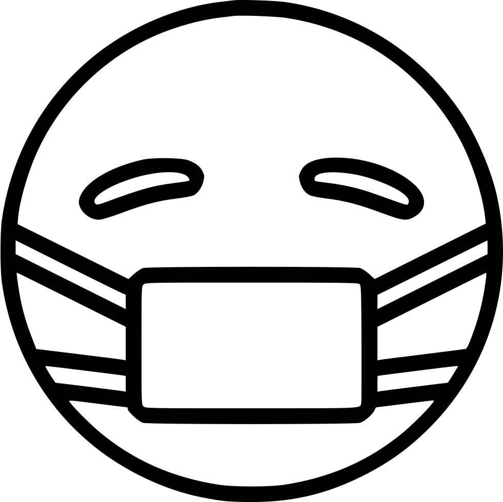 Simple Black Line Icon Of A Person Wearing Protective Face Mask