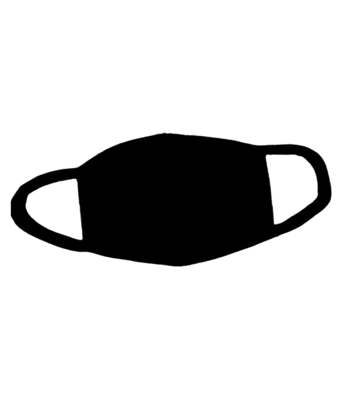 Solid Black Fabric Face Covering Mask Silhouette Icon