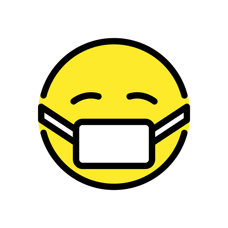Yellow Smiley Emoji Wearing White Medical Mask Icon