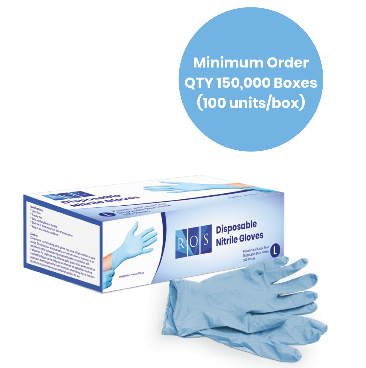Disposable Blue Nitrile Examination Gloves Retail Box With Loose Gloves