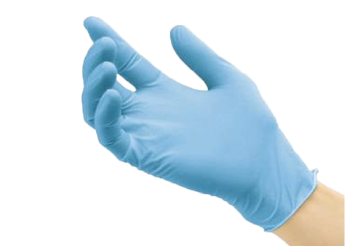 Light Blue Disposable Glove Hand Gesture Isolated Transparent PNG Image