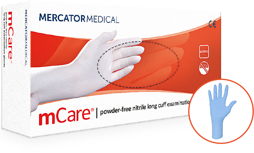 Mercator Medical Mcare Powder Free Latex Free Gloves Box Product Photo