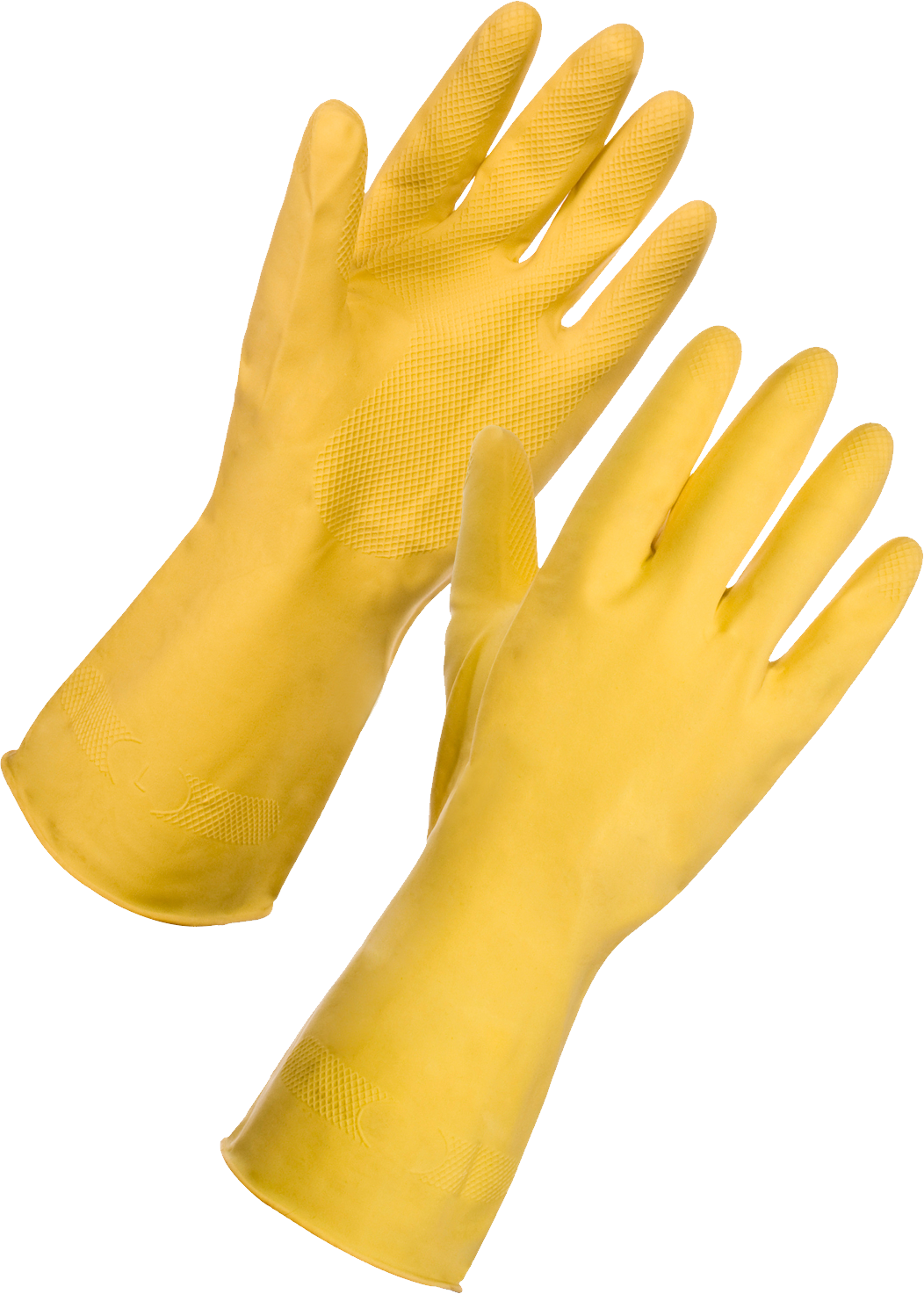 Pair Of Yellow Reusable Household Cleaning And Chemical Protection Gloves