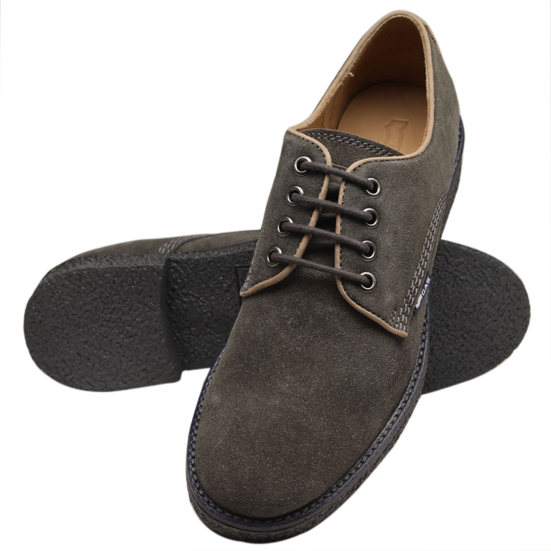 Pair Of Charcoal Gray Suede Casual Lace Up Shoes Product Display PNG