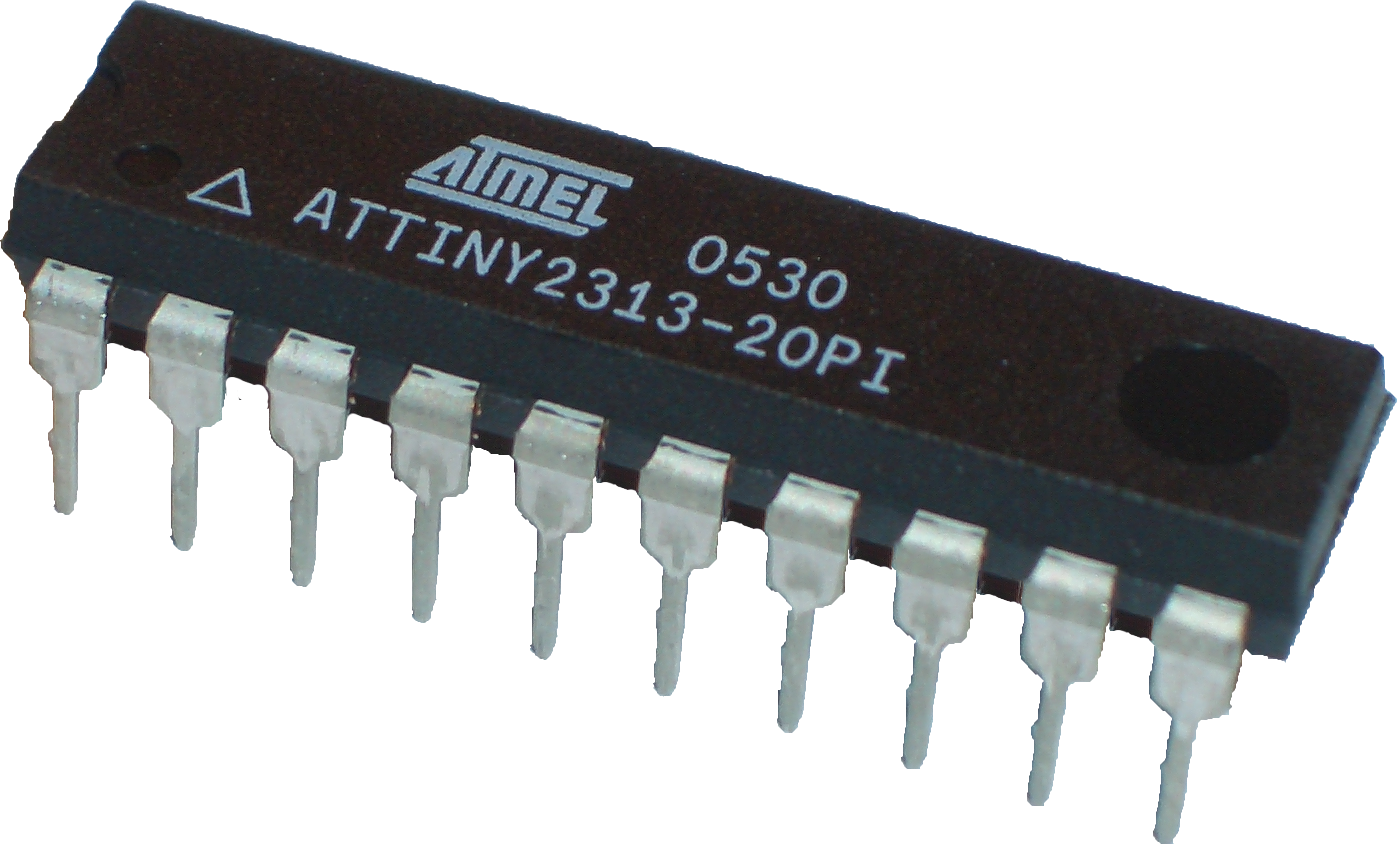 Atmel ATtiny2313 Microcontroller DIP Chip With Printed Model Number PNG
