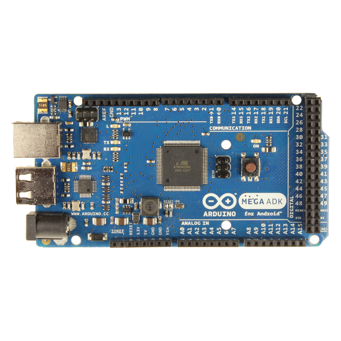 Blue Arduino Leonardo Microcontroller Development Board Top View PNG