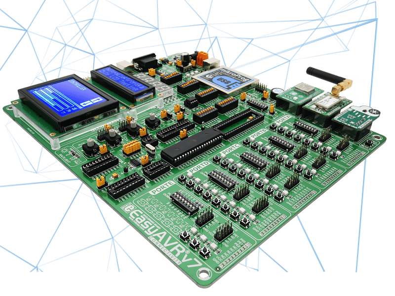 Green Embedded Systems Controller Board With Multiple Circuit Components PNG