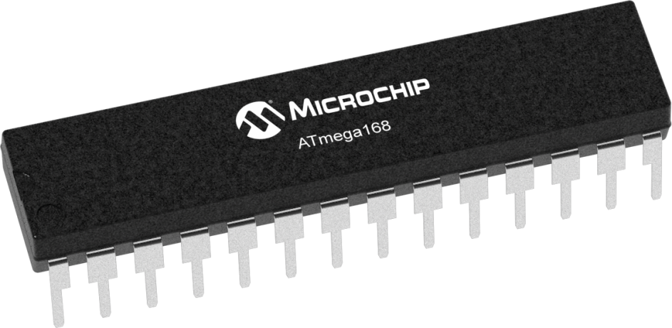 Microchip ATmega168 Microcontroller DIP Package Isolated Transparent PNG PNG
