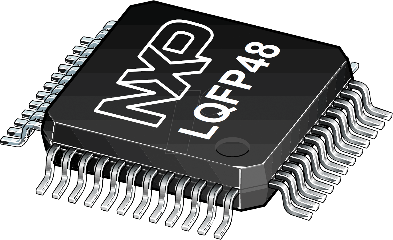 NXP LPC Microcontroller Integrated Circuit Chip Transparent Background PNG PNG