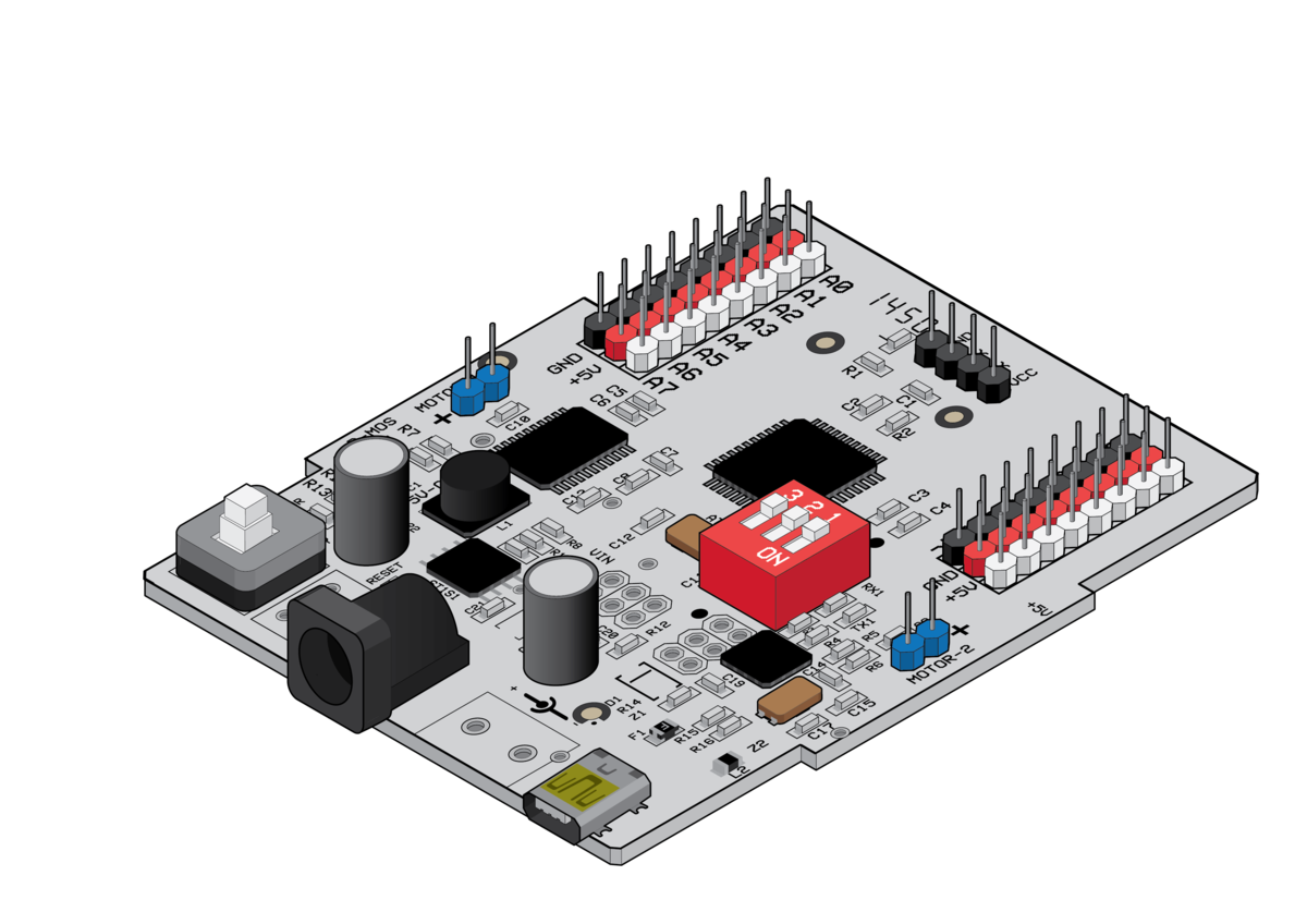 Three Dimensional White Microcontroller Circuit Board Illustration PNG PNG