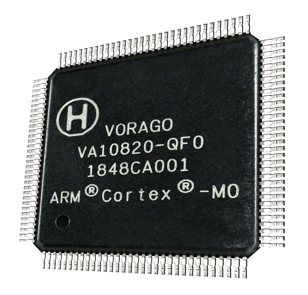 Vorago ARM Cortex M0 Microcontroller Chip Front View Product Image PNG