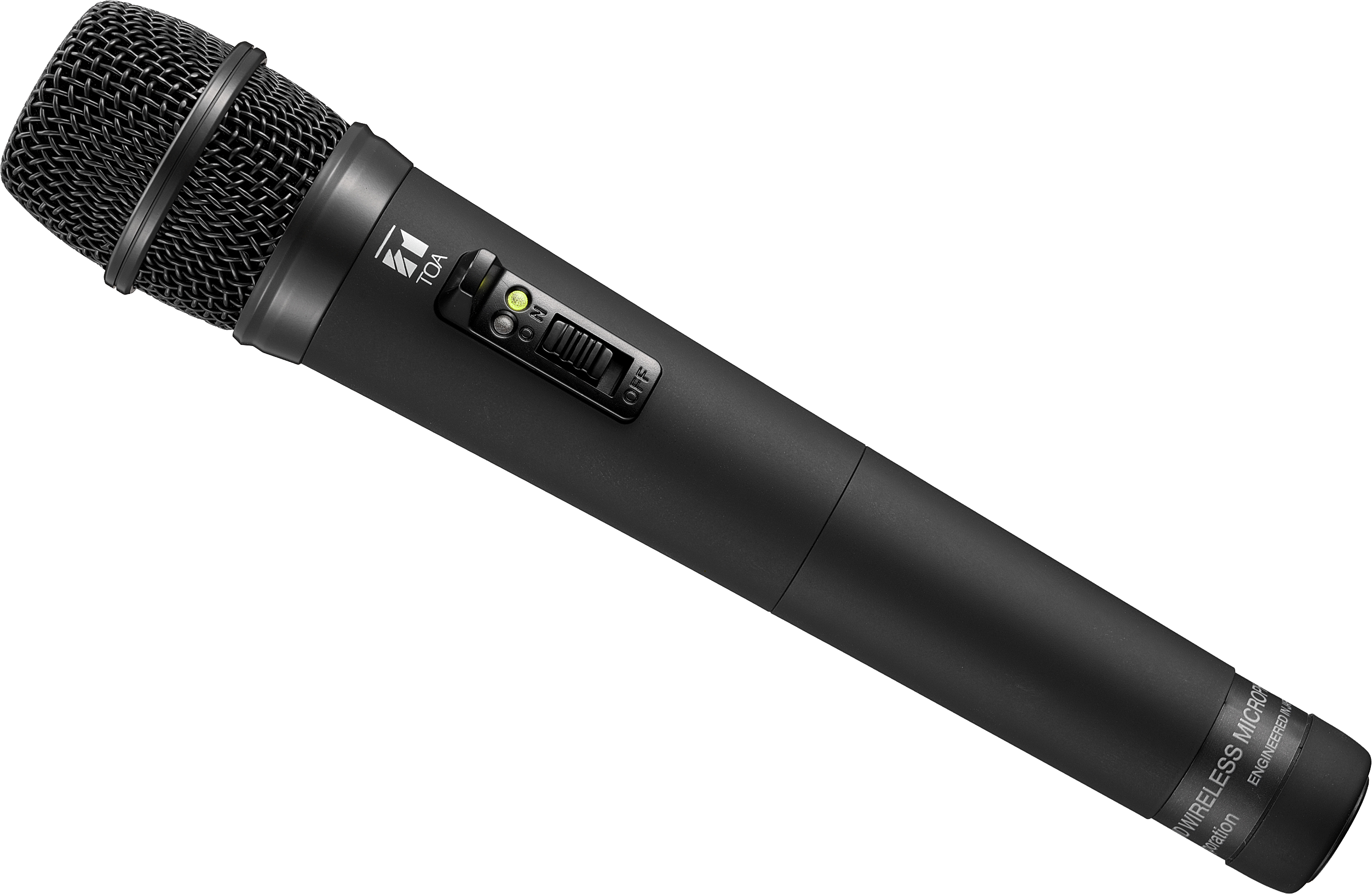 Black Wireless Handheld Microphone Angled Side View Product Image PNG