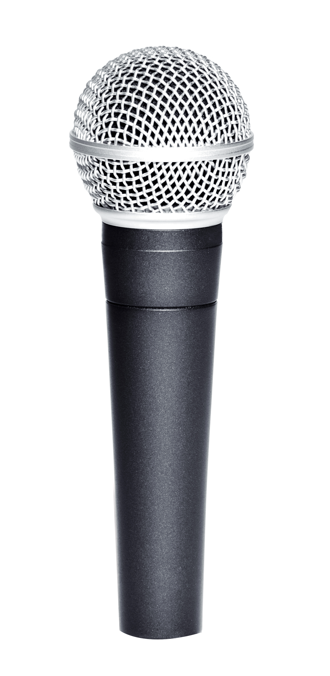 Black Wireless Vocal Microphone With Round Metal Mesh Head PNG