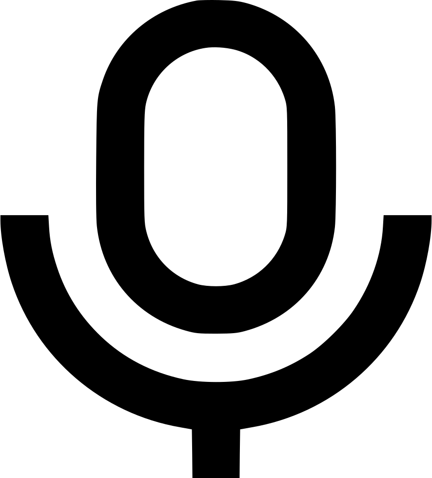 Bold Black Microphone Outline Symbol With Rounded Base Icon PNG