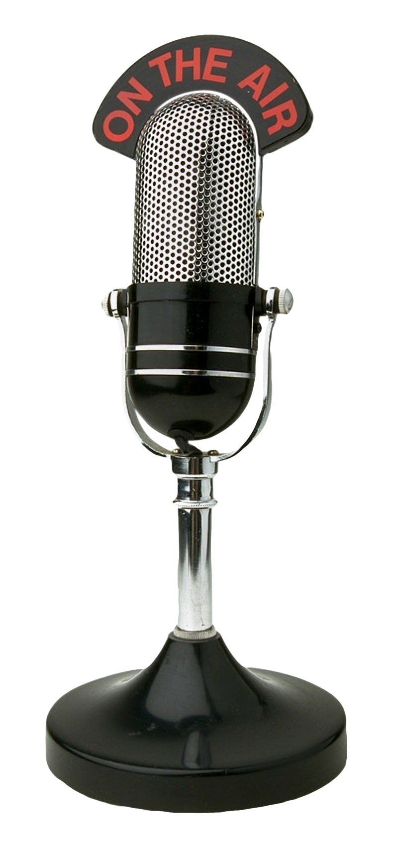 On The Air Vintage Desktop Microphone With Round Weighted Base PNG