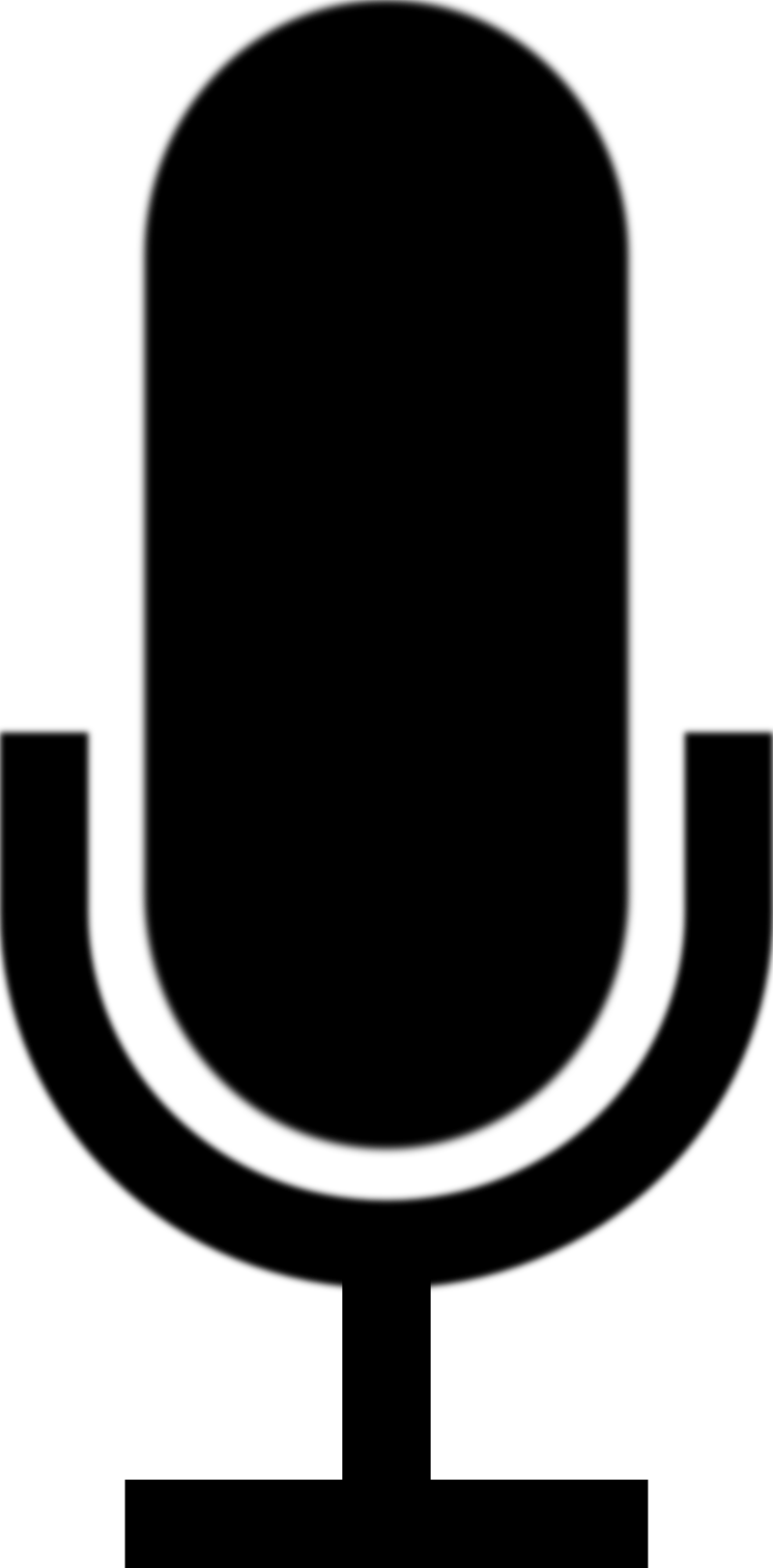 Simple Black Microphone Symbol Icon With U Shaped Support PNG