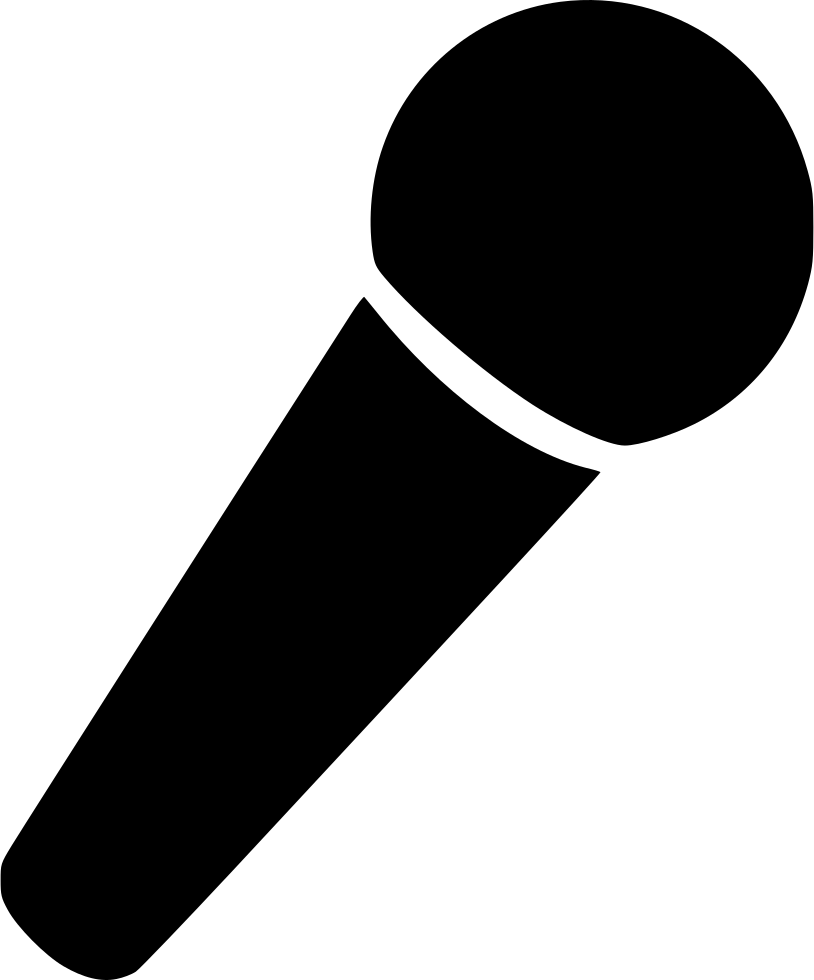 Solid Black Handheld Microphone Silhouette Isolated Transparent Background PNG PNG