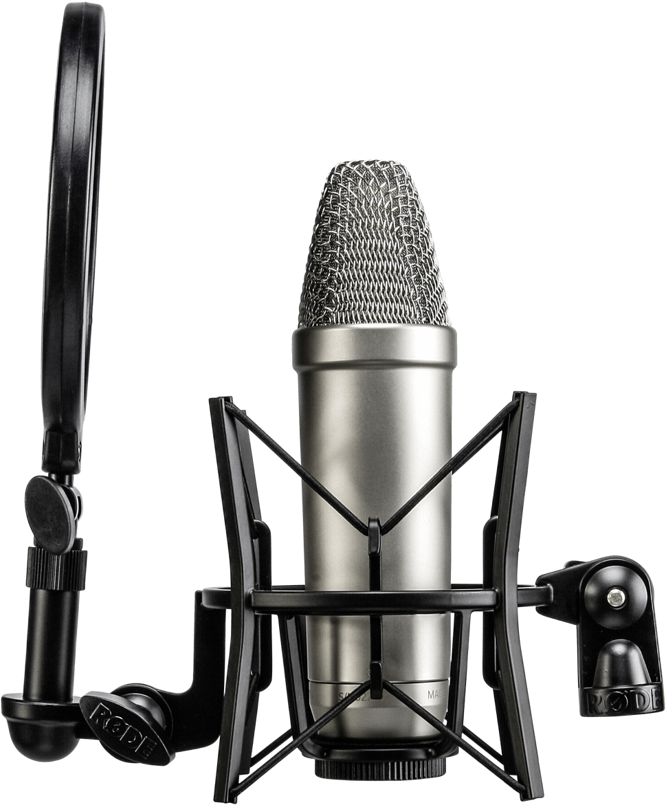Studio Condenser Microphone Kit With Shock Mount And Pop Filter PNG