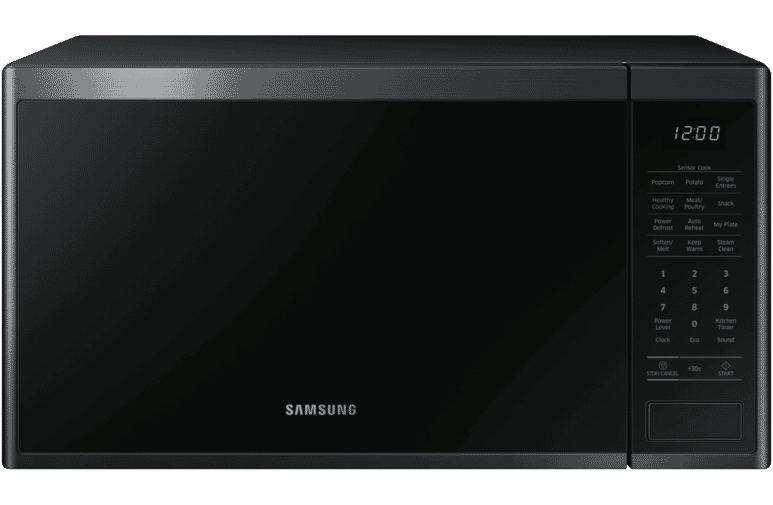 Black Samsung Microwave Oven With Digital Control Panel PNG Image PNG