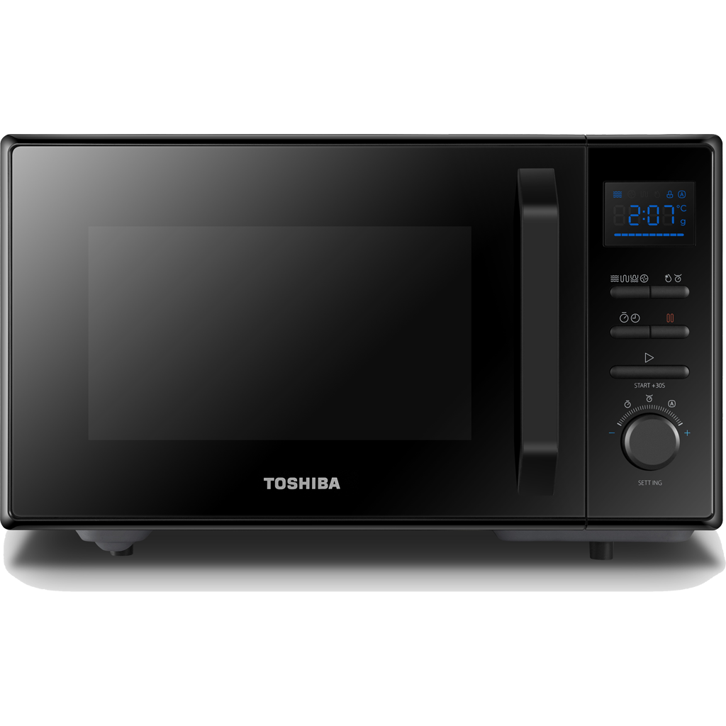 Black Toshiba Countertop Microwave Oven With Digital Display PNG