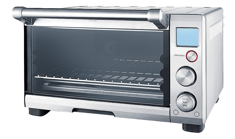 Silver Convection Toaster Oven With Glass Door And Cooking Trays PNG