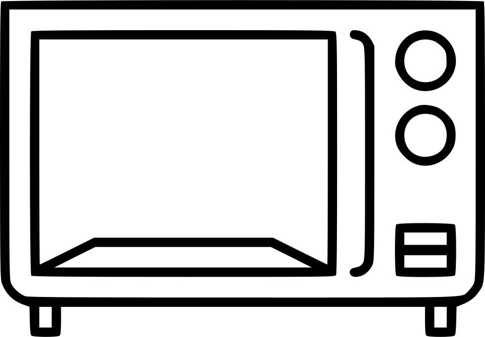 Simple Black Microwave Oven Outline Icon With Control Panel Transparent PNG PNG
