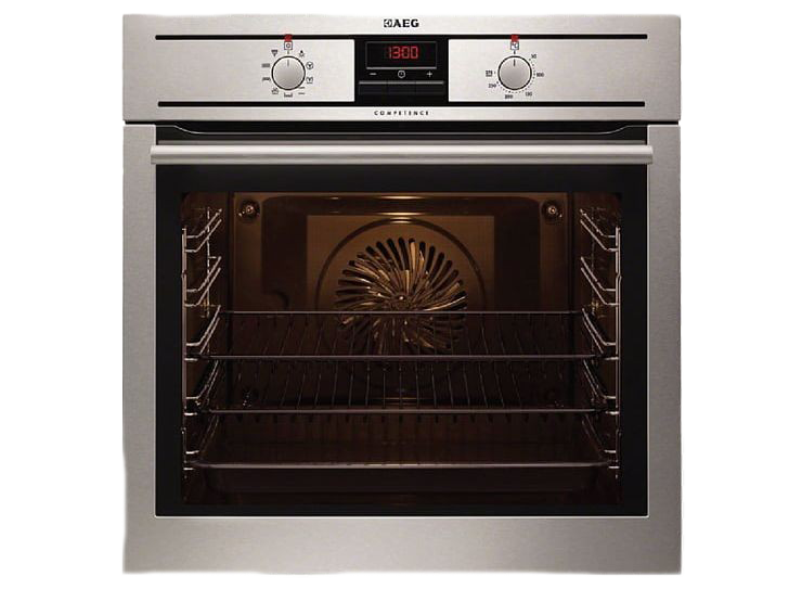 Stainless Steel Built In Electric Wall Oven With Interior Racks PNG