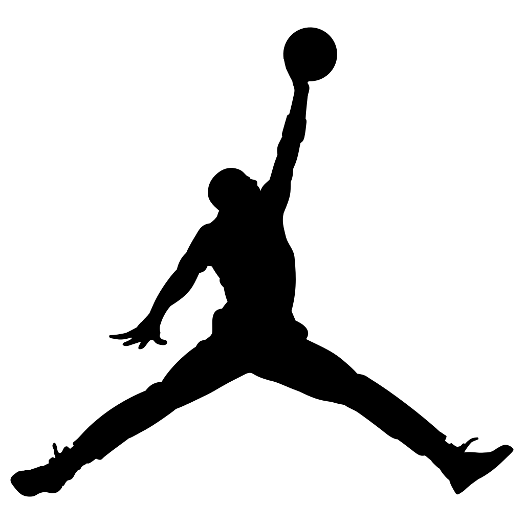 Black Jumpman Basketball Player Silhouette Logo Transparent PNG PNG