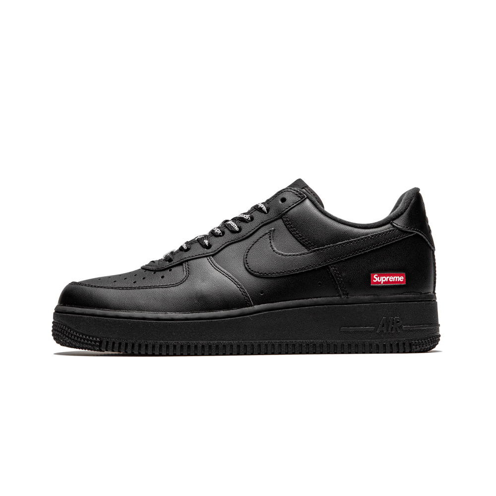 Black Nike Air Force Style Sneaker With Red Side Label Product Photo PNG